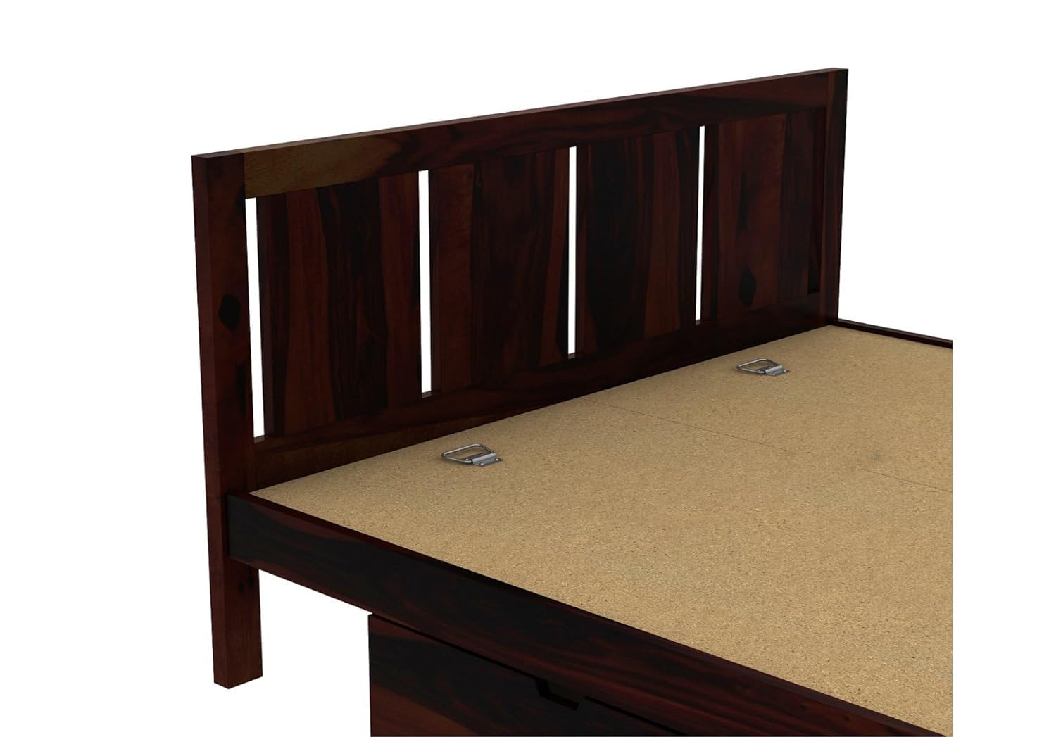Solid Sheesham Wood King Size Bed |2 Box Drawers Storage