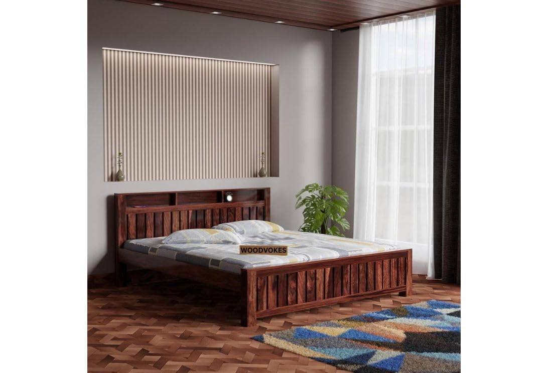 Sheesham Wood queen Size Bed Without Storage