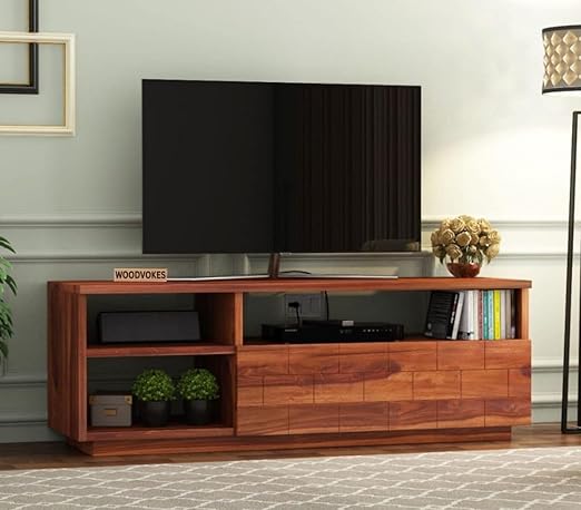 Solid Sheesham Wood TV Unit for Living Room