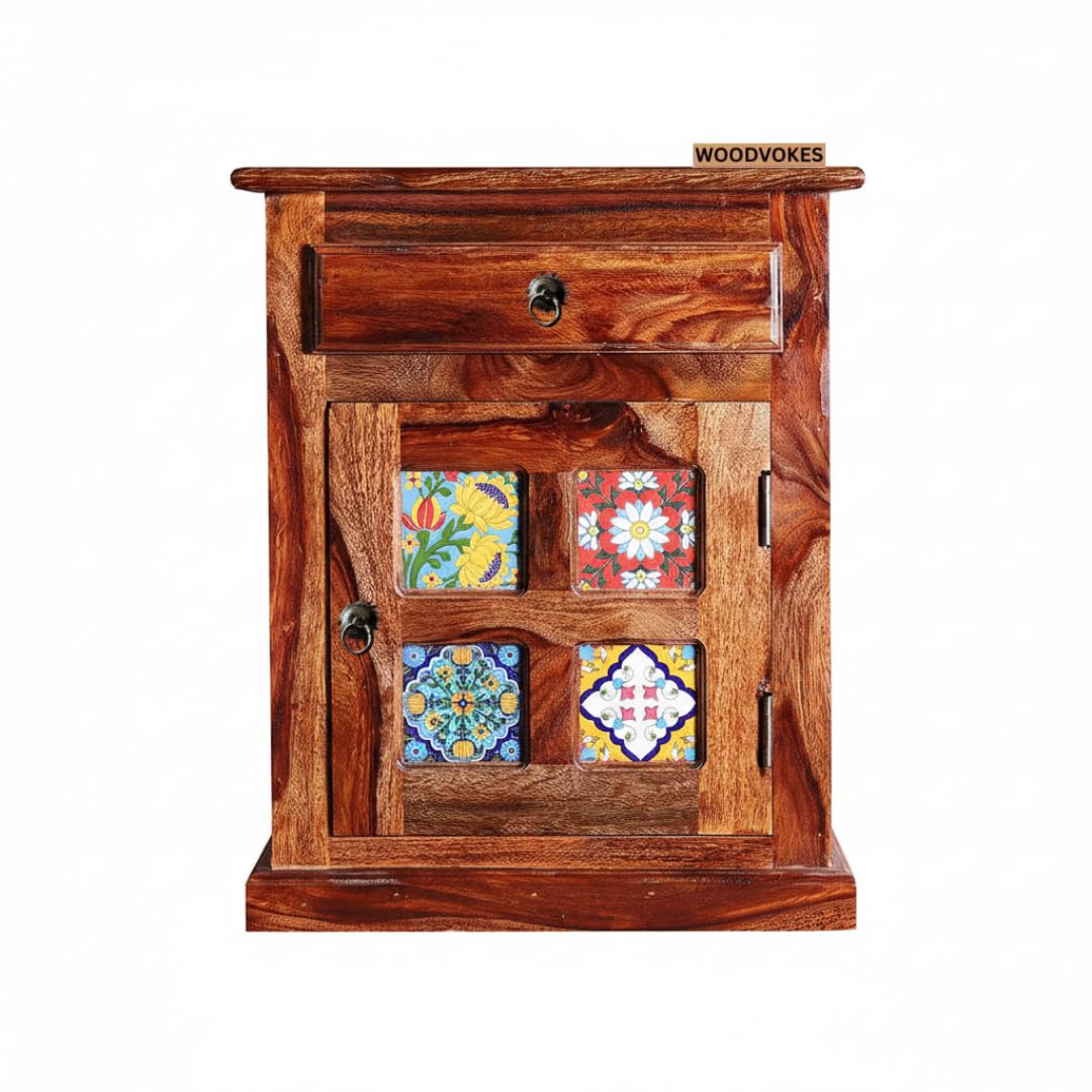 Solid Sheesham Wood Bedside Table