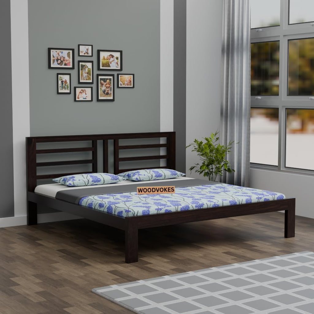 Solid Sheesham Wood queen size Bed Without Storage
