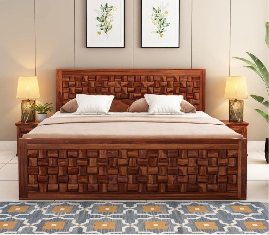 Sheesham Wood king size Bed Without Storage