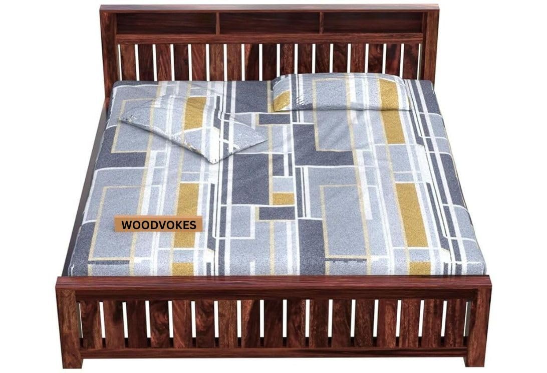 Sheesham Wood queen Size Bed Without Storage