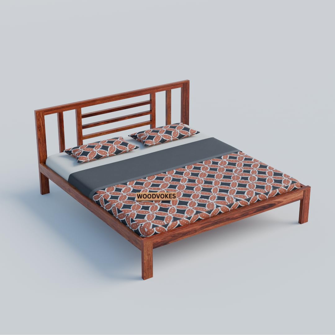 Solid Sheesham Wood queen size Bed Without Storage