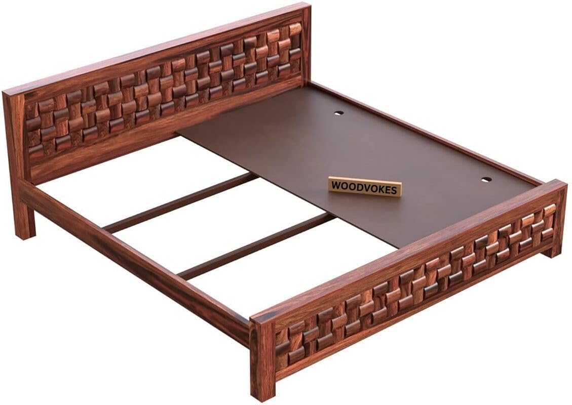 Solid Sheesham Wood king size Bed Without Storage