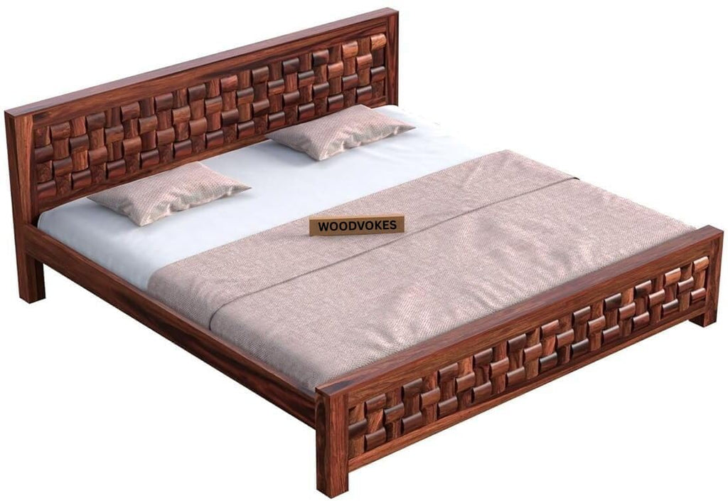 Solid Sheesham Wood queen size Bed Without Storage