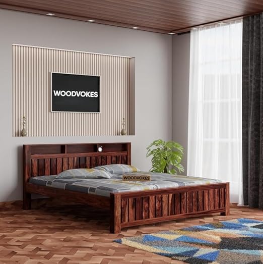 Solid Sheesham Wood king size Bed Without Storage