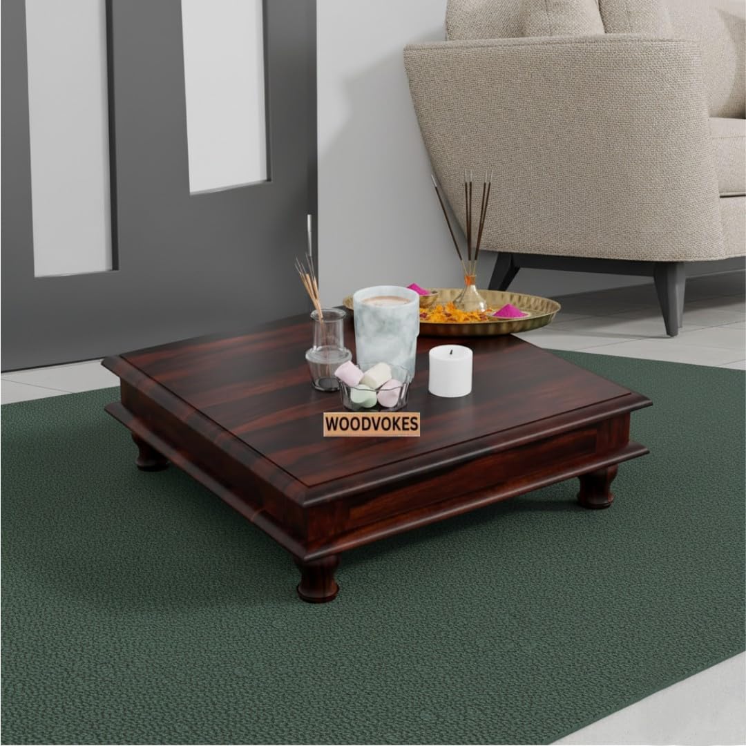 Sheesham Wood Pooja Chowki for Home Temple