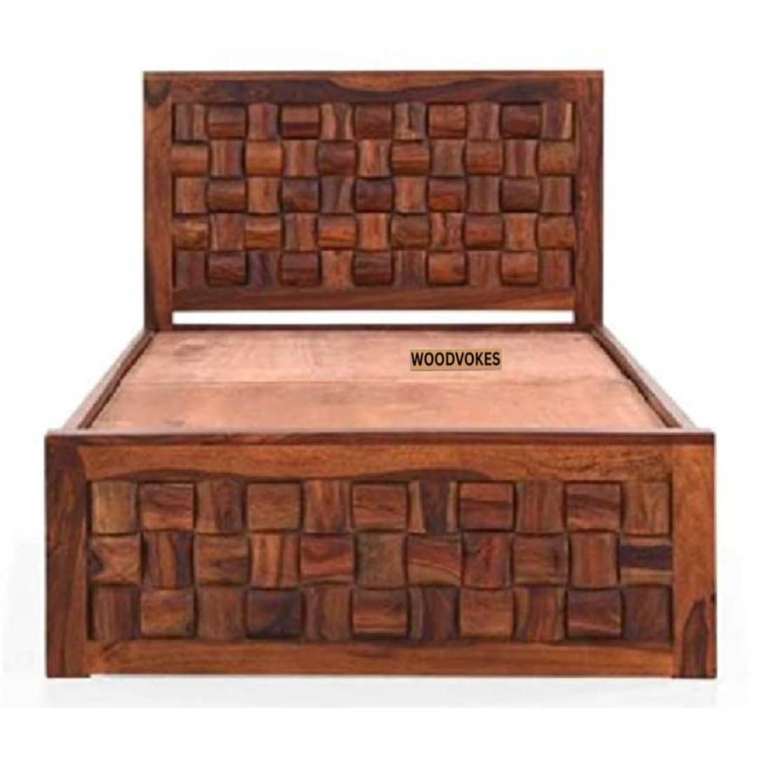 Solid Sheeham Wooden Single Bed for Bedroom
