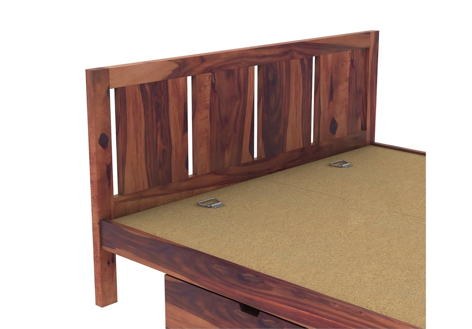 Solid Sheesham Wood King Size Bed |2 Box Drawers Storage