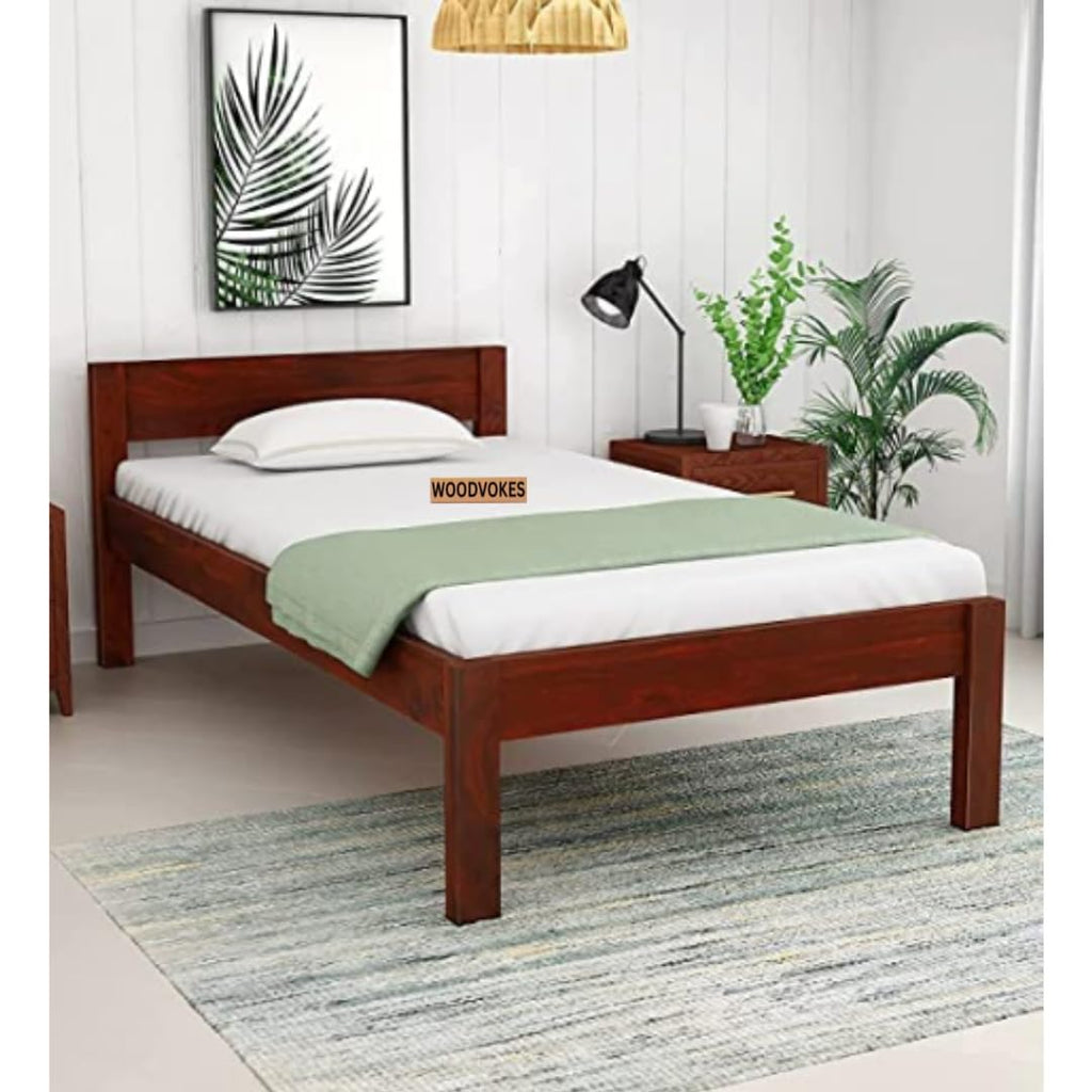 Solid Sheesham Wood Single Bed for Bedroom