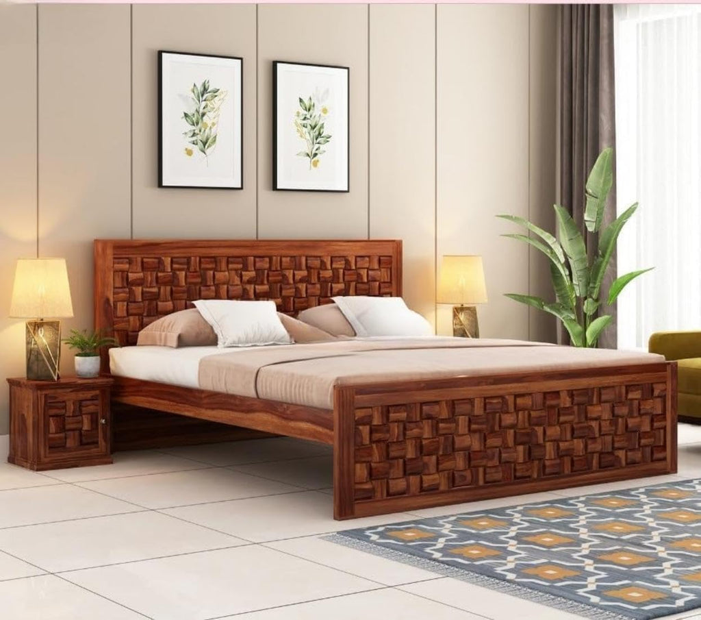 Sheesham Wood king size Bed Without Storage