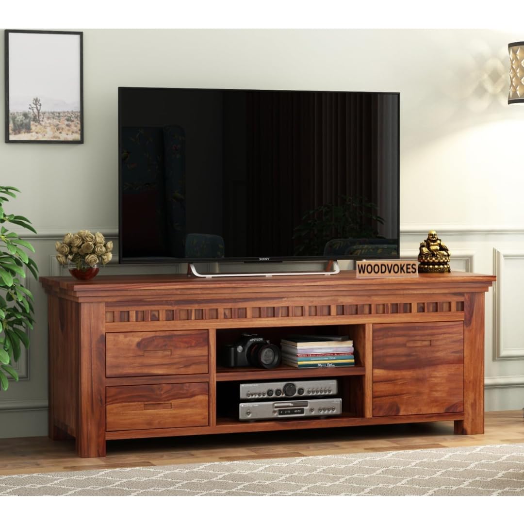 Sheesham Wood TV Cabinet with 2 Drawers