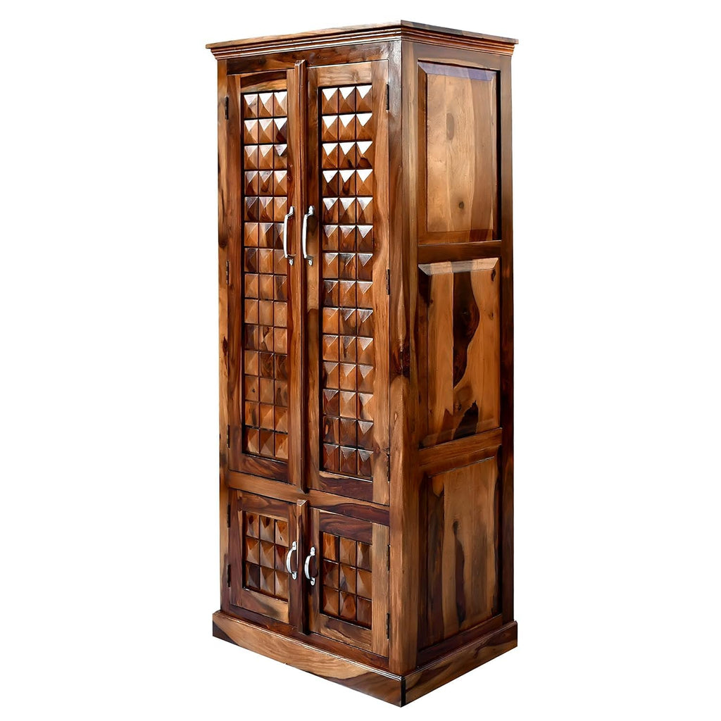 Solid Sheesham Wood Almirah with Four Doors