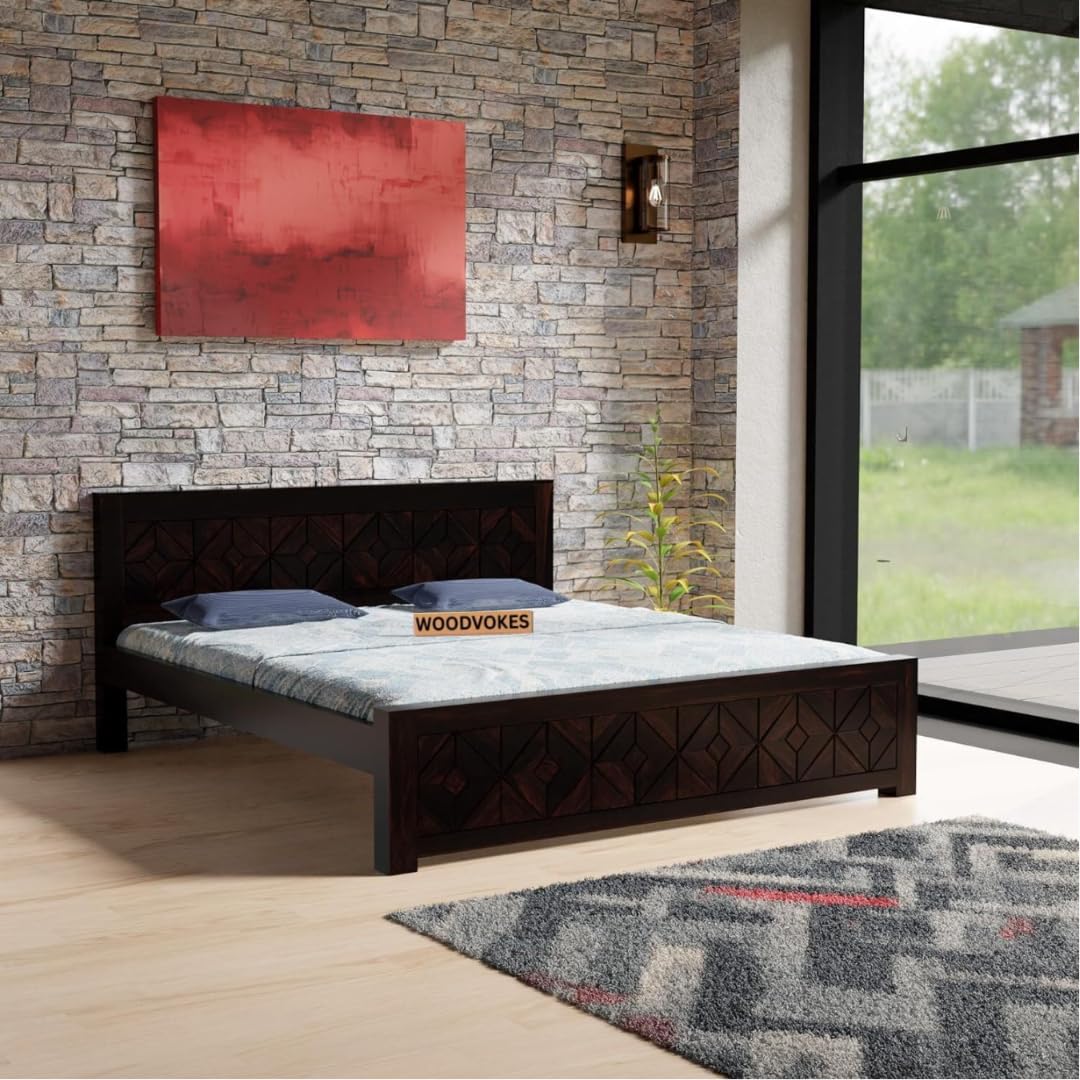 Sheesham Wood King Size Bed Without Storage