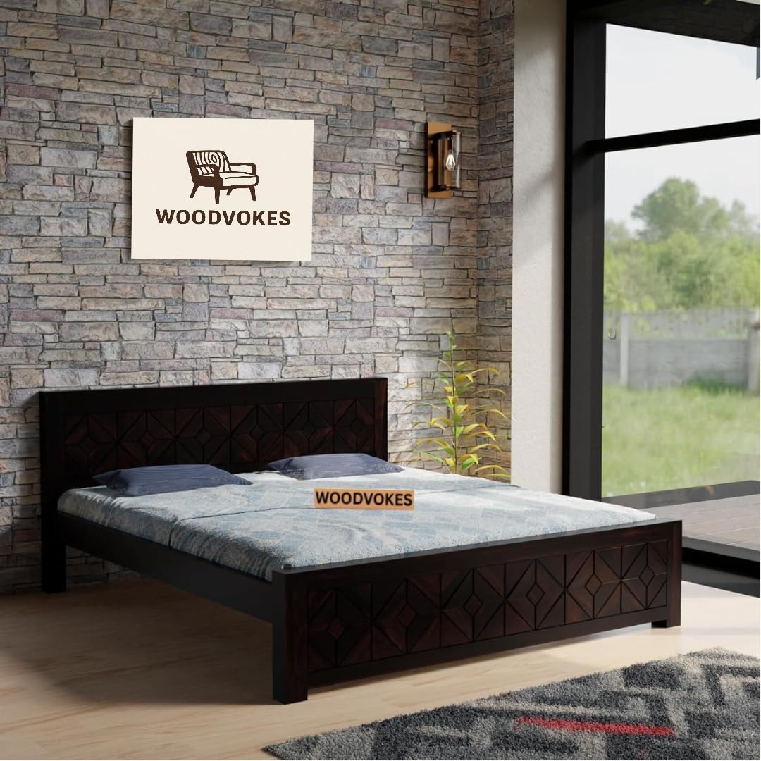 Sheesham Wood queen Size Bed Without Storage
