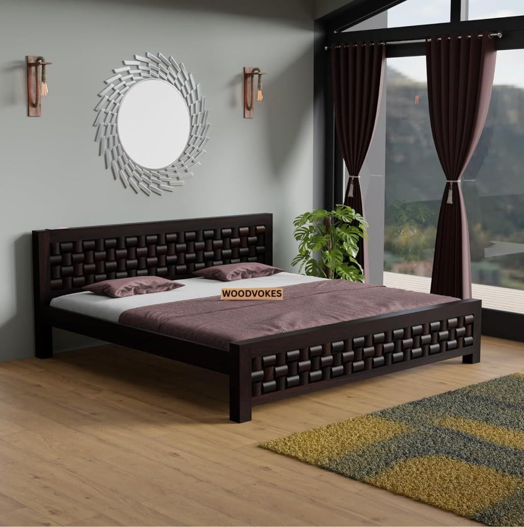 Solid Sheesham Wood king size Bed Without Storage