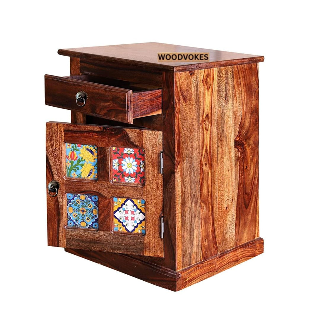 Solid Sheesham Wood Bedside Table