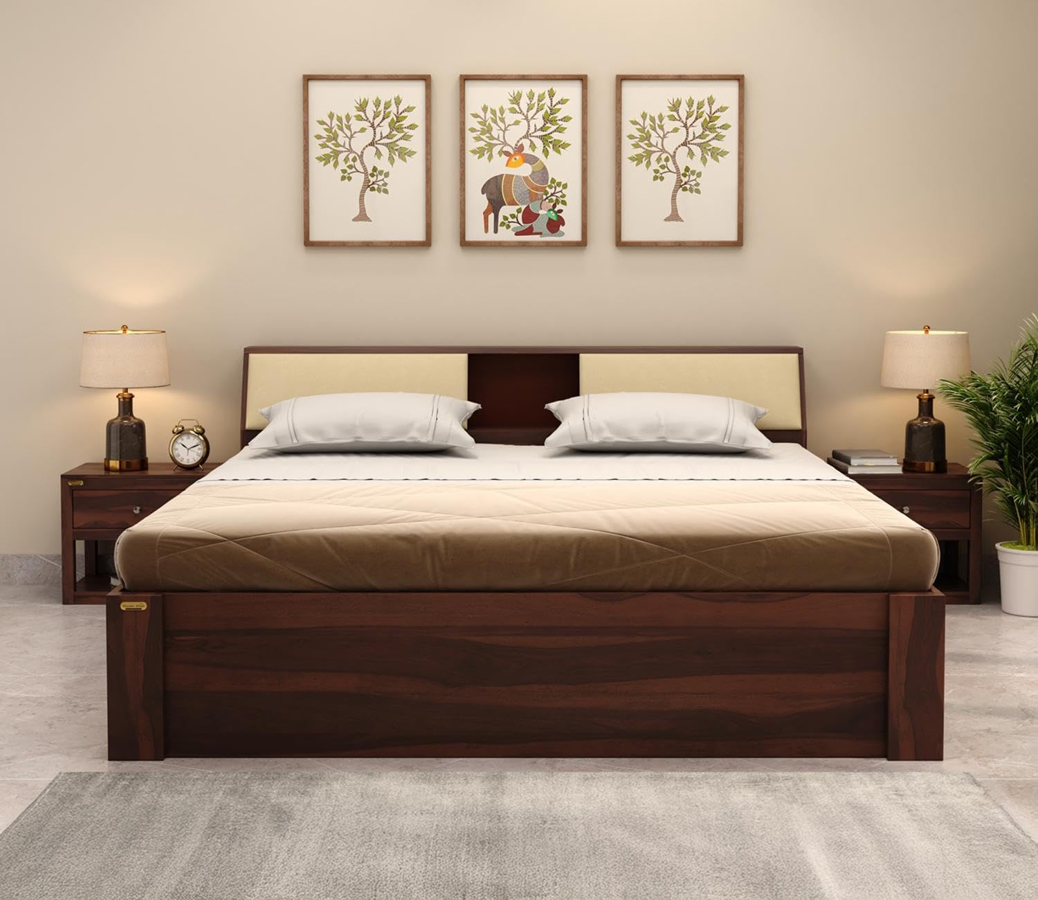 Sheesham Wood queen Size Bed without storage