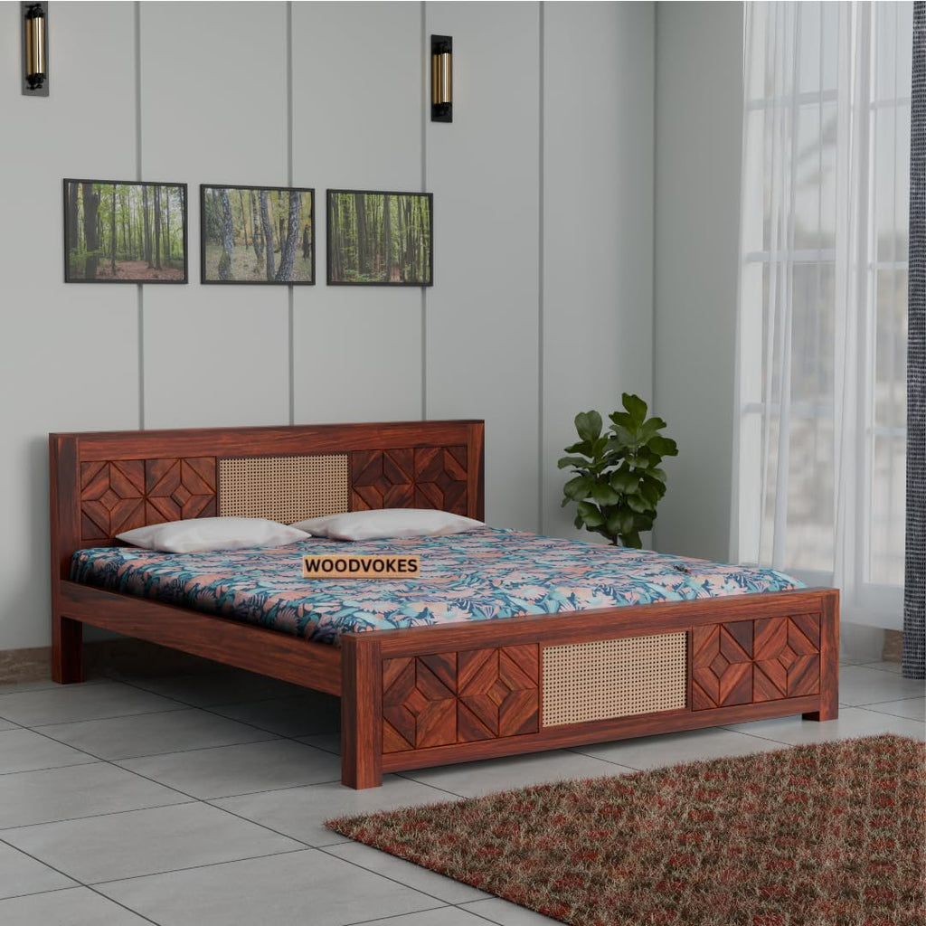 Solid Sheesham Wood king size Bed Without Storage
