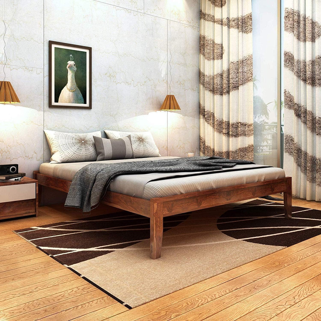 Solid Sheesham Wood Single Bed for living room